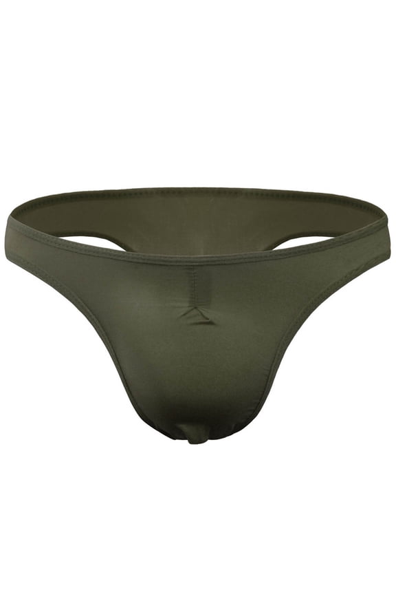 Mens Thong Underwear Seamless No Show Lightweight Quick-Dry, Army Green, One Size Fits Most 28-36 Inch for Daily Wear Gym Running Travel,Size Free Size