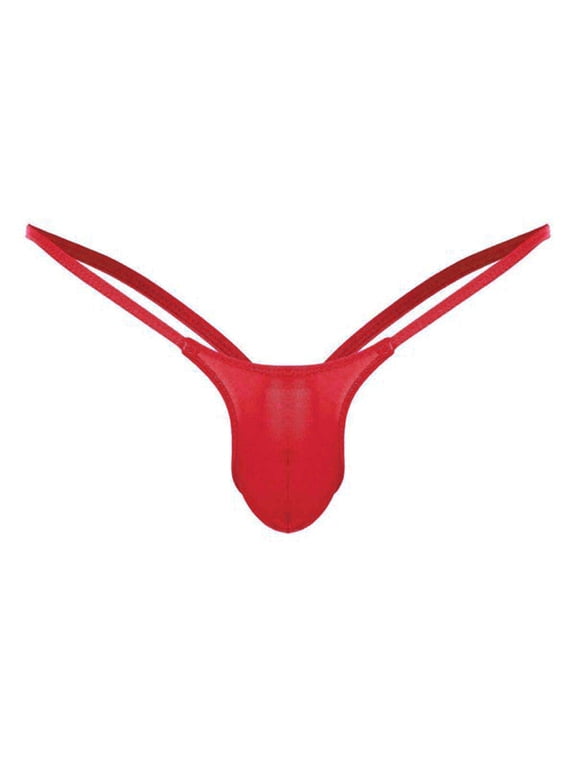 Mens Thongs JIANLAI Bulge Pouch Underwear (L-4XL) Red