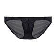thumbnail image 1 of Mens Thongs Underwear Lightweight Breathable See-Through Low Waisted Solid Color High-Cut Briefs Summer, 1 of 2