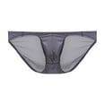 thumbnail image 1 of Mens Thongs Underwear Lightweight Breathable See-Through Low Waisted Solid Color High-Cut Briefs Summer, 1 of 2