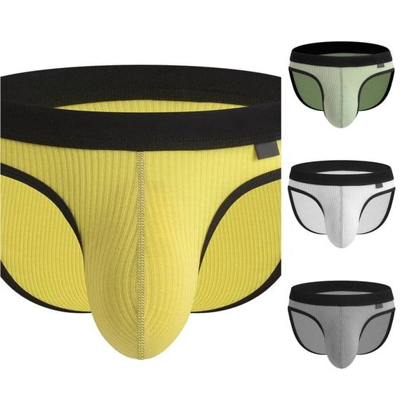 Mens Threaded Comfortable Breathable and Underwear Triangle Pants Quilted Underwear for Men L