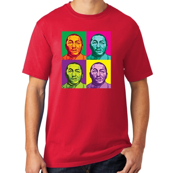Mens Three 3 Stooges Curly Squared Cotton Tee Shirt, Medium Red
