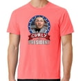 thumbnail image 1 of Mens Three 3 Stooges Curly for President Cotton Tee Shirt, Large Neon Coral, 1 of 3