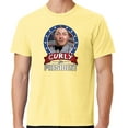 thumbnail image 1 of Mens Three 3 Stooges Curly for President Cotton Tee Shirt, Small Popcorn Yellow, 1 of 3