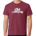 thumbnail image 1 of Mens Three 3 Stooges White Logo Tee Shirt, 2XL Merlot, 1 of 3