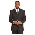 thumbnail image 1 of Mens Three Piece Suit Vested VITALI Soft Fabric With Sheen M3090 Black, 1 of 14