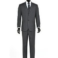 thumbnail image 1 of Mens Three Piece Two Button Modern Fit Italian Styled Single Breasted Suit Set | Black Gray Navy Blue Charcoal, 1 of 5