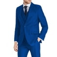 thumbnail image 1 of Mens Three Piece Two Button Slim Fit Italian Styled Single Breasted Suit Set | Black Navy Charcoal Gray Lightgray Beige Indigo, 1 of 6