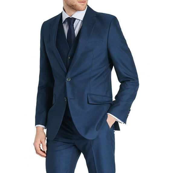 Mens Three Piece Two Button Slim Fit Italian Styled Single Breasted Suit Set | Black Navy Charcoal Gray Lightgray Beige Indigo