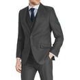 thumbnail image 1 of Mens Three Piece Two Button Slim Fit Italian Styled Single Breasted Suit Set | Black Navy Charcoal Gray Lightgray Beige Indigo, 1 of 1
