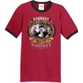 thumbnail image 1 of Mens Three Stooges Moonshine Whiskey 100% Cotton Ringer Tee Shirt, Medium Red/Black, 1 of 5