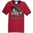 thumbnail image 1 of Mens Three Stooges Rushmorons 100% Cotton Ringer Tee Shirt, Large Red/Black, 1 of 5