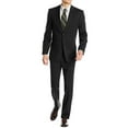 thumbnail image 1 of Mens Ticket Pocket 2-piece Black Wool Modern Fit Suit DTI, 1 of 5