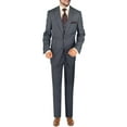 thumbnail image 1 of Mens Ticket Pocket 3-piece French Blue Wool Trim Fit Vested, 1 of 3
