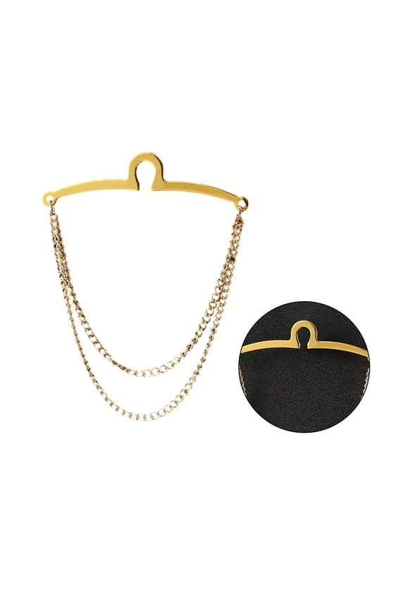 Mens Tie Chain Shirt Tie Clip Double Chains Tassels Necktie Link Chain Business Wedding Jewelry Gift Necktie Accessories