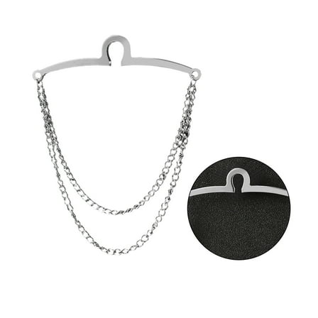Mens Tie Chain Shirt Tie Clip Double Chains Tassels Necktie Link Chain Business Wedding Jewelry Gift Necktie Accessories