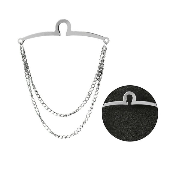 Mens Tie Chain Shirt Tie Clip Double Chains Tassels Necktie Link Chain Business Wedding Jewelry Gift Necktie Accessories