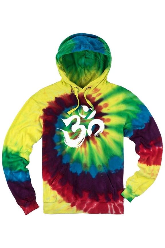 Mens Tie Dye Brushstroke AUM Symbol Hoodie - Michaelangelo