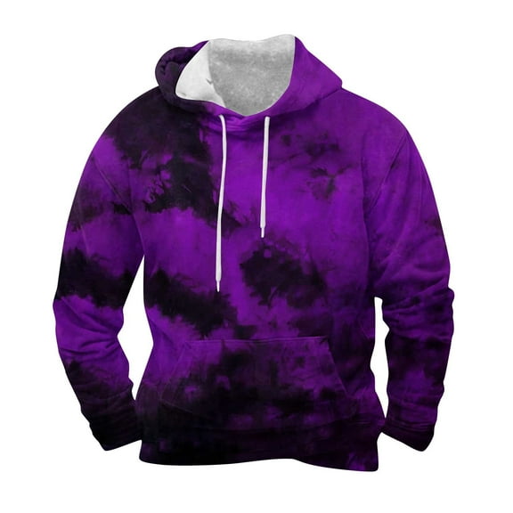 Mens Tie-Dye Hoodies & Sweatshirts Big and Tall S-4X Casual Pullover Long Sleeve Fleece Hoodie Plus Size Basic Comfy Sweatshirt with Pocket