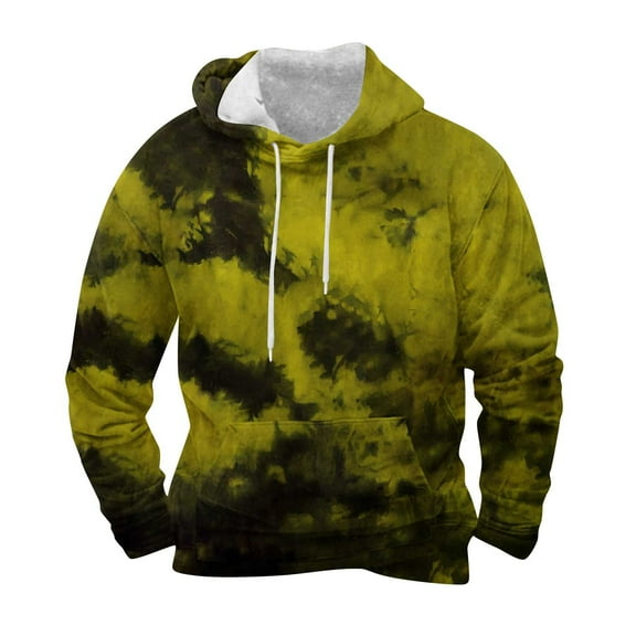 Mens Tie-Dye Hoodies & Sweatshirts Big and Tall S-4X Casual Pullover Long Sleeve Fleece Hoodie Plus Size Basic Comfy Sweatshirt with Pocket