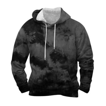 Mens Tie-Dye Hoodies & Sweatshirts Big and Tall S-4X Clearance Casual Pullover Long Sleeve Fleece Hoodie Plus Size Basic Comfy Sweatshirt with Pocket