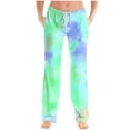 thumbnail image 1 of Mens Tie Dye Pajama Pants Big & Tall Sleep Lounge Pants Drawstring Soft Pjs Bottoms with Pockets Green, 3XL, 1 of 5