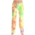 thumbnail image 1 of Mens Tie Dye Pajama Pants Big & Tall Sleep Lounge Pants Drawstring Soft Pjs Bottoms with Pockets Yellow, XXL, 1 of 6