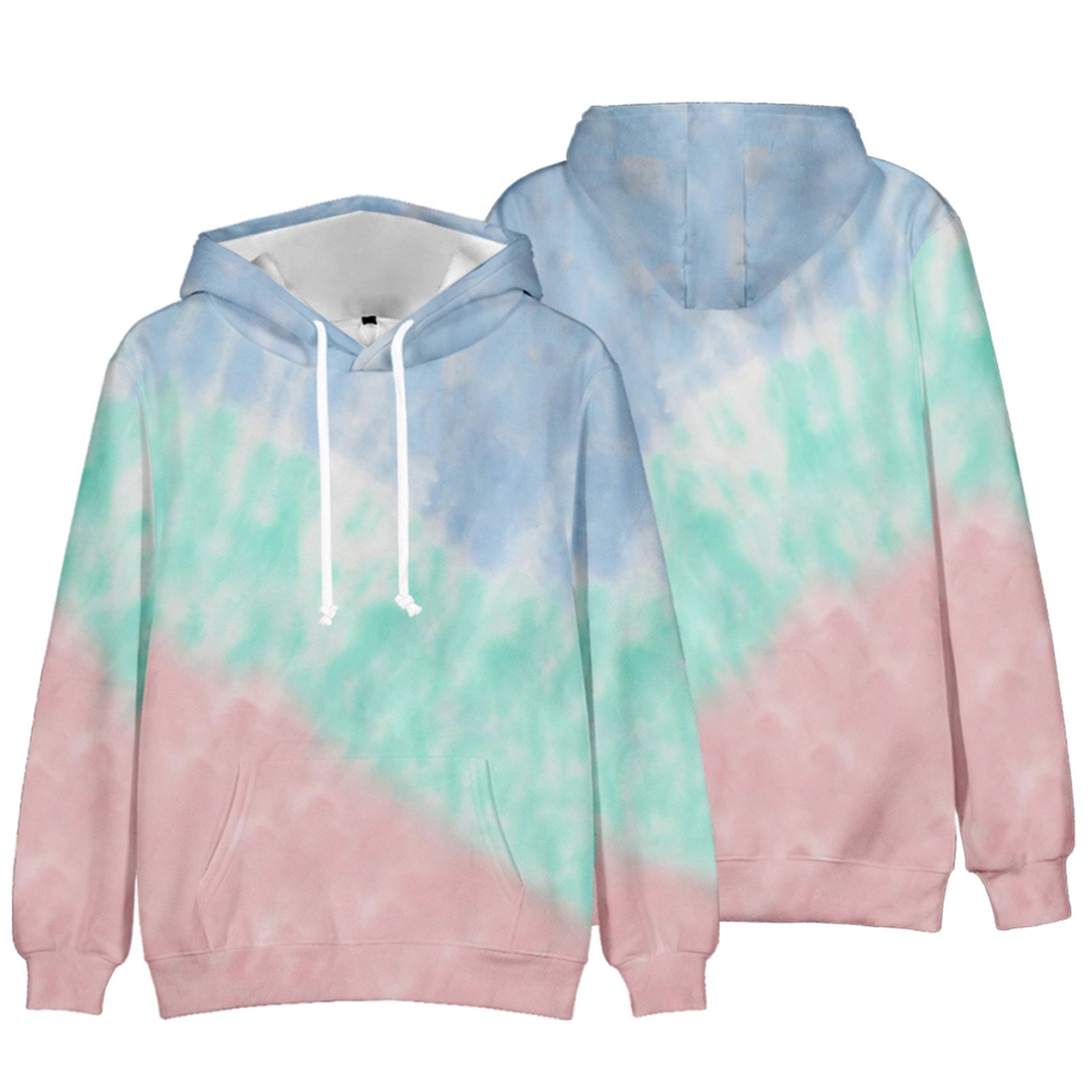 Mens Tie Dye Pullover Hooded Sweatshirt Unique Design Super Soft Comfy with  Pocket - Walmart.com