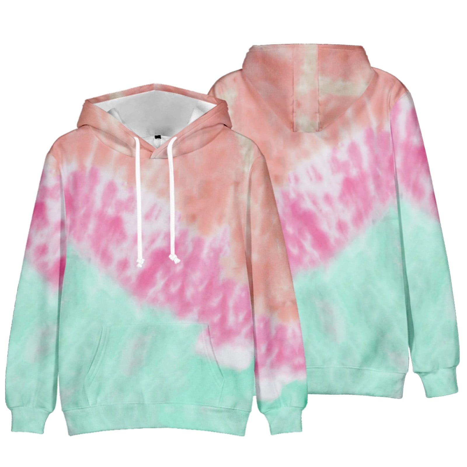 Mens Tie Dye Pullover Hooded Sweatshirt Unique Design Super Soft