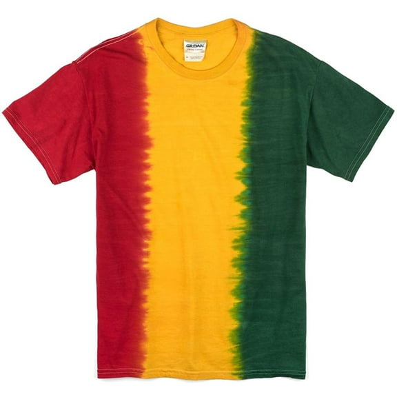 Mens Tie Dye Rasta T-shirt, 2XL (no print)