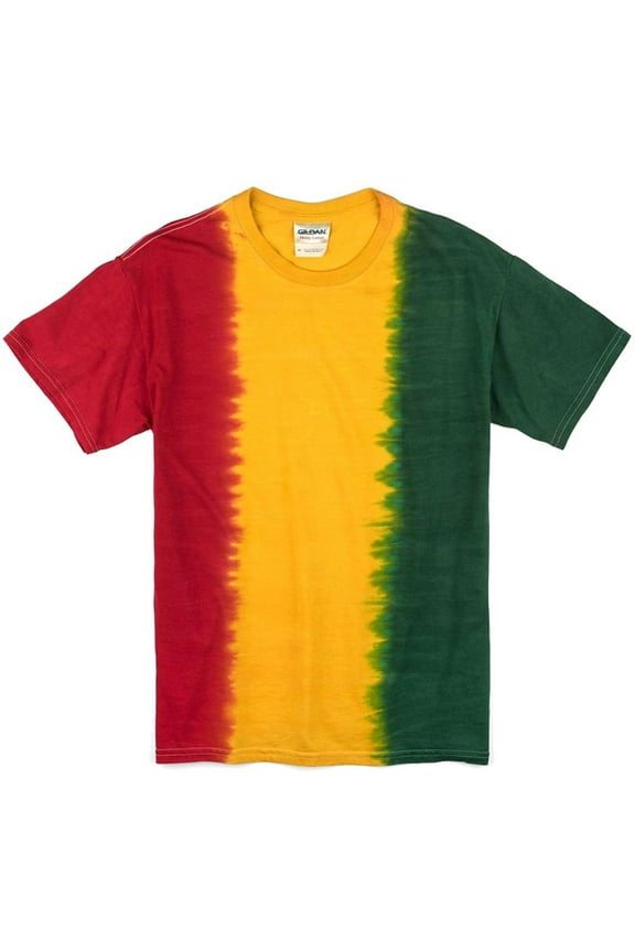 Mens Tie Dye Rasta T-shirt, Small (no print)
