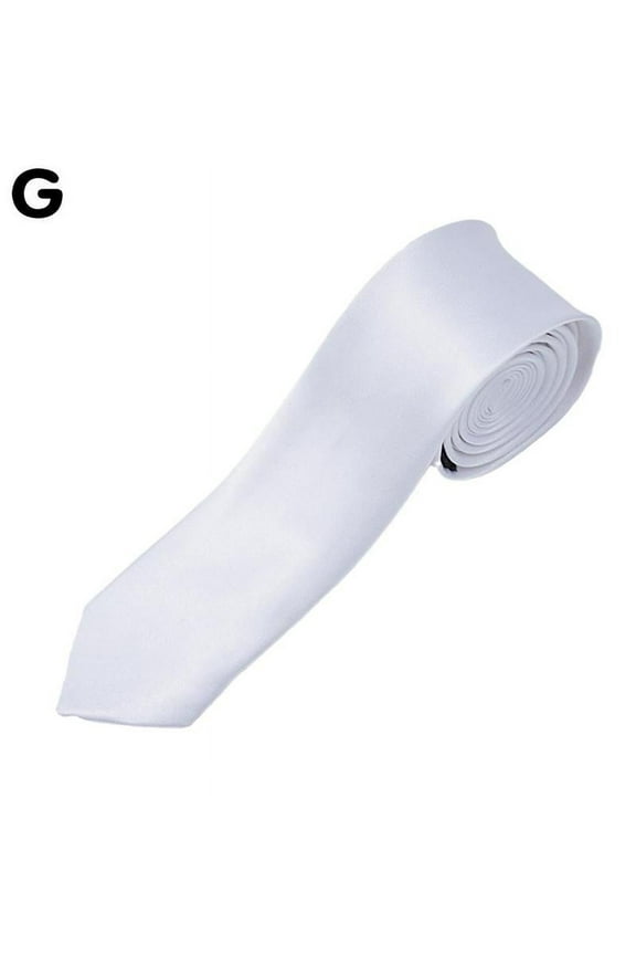 Mens Tie Skinny Classic Black Wedding Necktie Boys Party NEW Slim Plain V8N5 H4B8