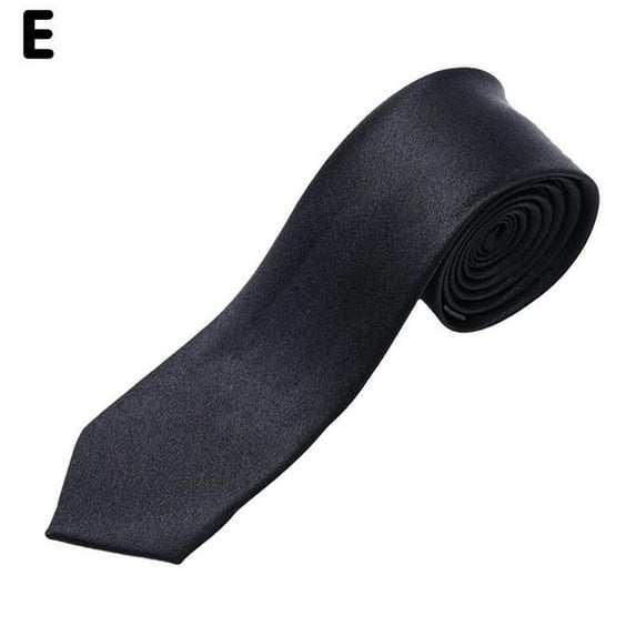 Mens Tie Skinny Classic Black Wedding Necktie Boys Plain Party Slim Z6A3