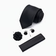 thumbnail image 1 of Mens Tie and Pocket Square,Lapel Pin,Cufflinks Sets with Gift Box 5PCS, 1 of 4