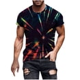 thumbnail image 1 of Mens Tie-dye T Shirt Short Sleeve Crew Neck Fitted Colorful Tees S-5X Plus Size Tops Summer Casual Tshirts (5XL, Black), 1 of 5