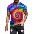 thumbnail image 1 of Mens Tie-dye T Shirt Short Sleeve Crew Neck Fitted Colorful Tees S-5X Plus Size Tops Summer Casual Tshirts (5XL, Blue 02), 1 of 5