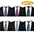 thumbnail image 1 of Mens Ties Men's Neckties Classic Strip Ties for Men Business Formal Men Neck Ties Woven Jacquard Men Ties Multicolor 6 Pcs, 1 of 8