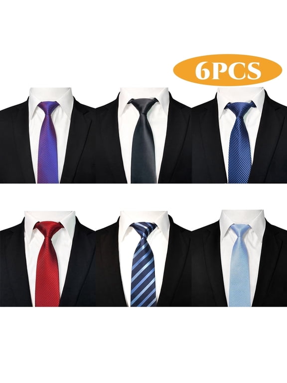 Mens Ties Men's Neckties Classic Strip Ties for Men Business Formal Men Neck Ties Woven Jacquard Men Ties Multicolor 6Pcs