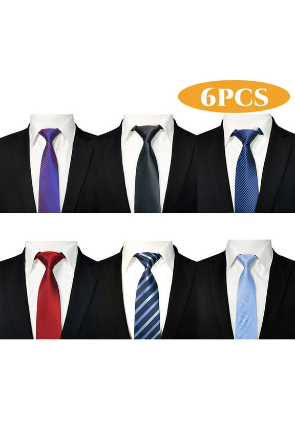 Mens Ties Men's Neckties Classic Strip Ties for Men Business Formal Men Neck Ties Woven Jacquard Men Ties Multicolor 6Pcs