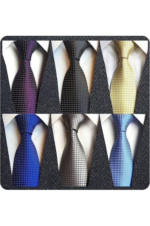 Mens Ties Men's Neckties Classic Strip Ties for Men Business Formal Men Neck Ties Woven Jacquard Men Ties Multicolor 6Pcs