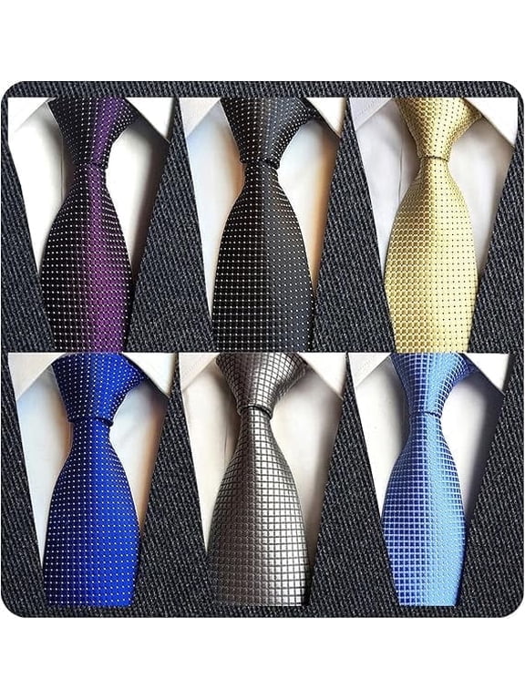 Mens Ties Men's Neckties Classic Strip Ties for Men Business Formal Men Neck Ties Woven Jacquard Men Ties Multicolor 6Pcs