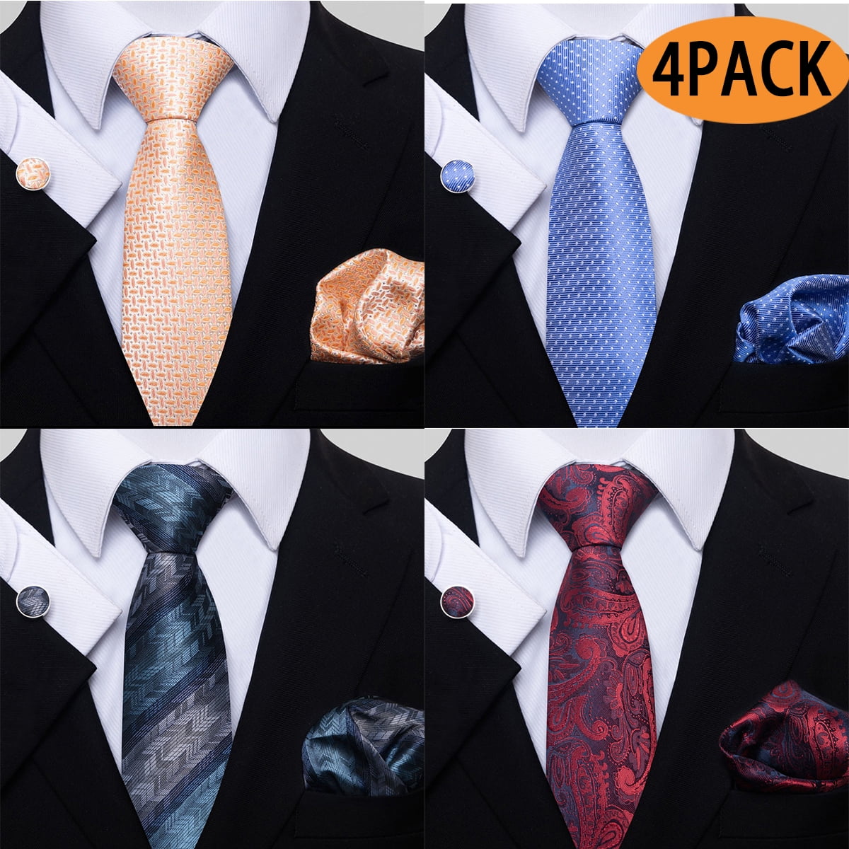 品質が Walmart Squares Pocket Matching with 4 of Set Necktie Men's Clothing