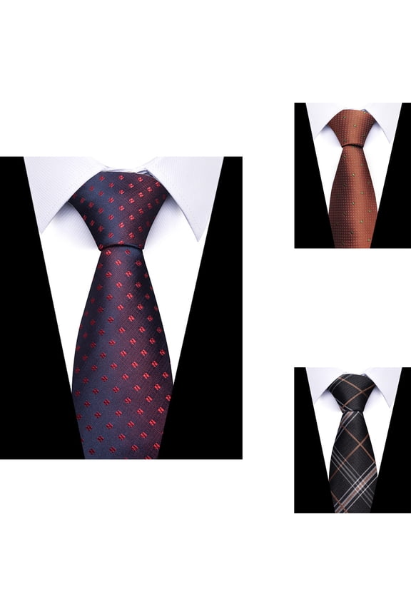 Mens Ties Plaid Tie Square Classic Woven Formal Checkered Neckties & Handkerchief Wedding Party One Size