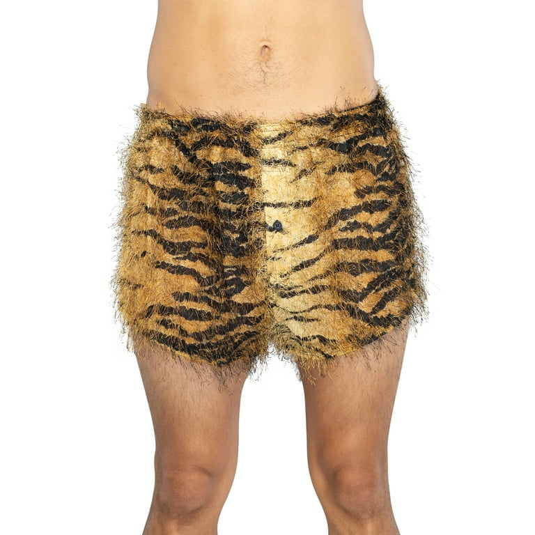 Mens' Tiger Stripe Faux Fur Boxers Underwear 