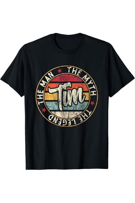Mens Tim The Man The Myth The Legend First Name Tim T-ShirtMen and women, Black T-shirt, size: Extra large S-4XL