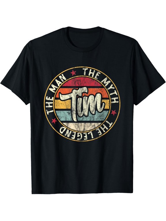 Mens Tim The Man The Myth The Legend First Name Tim T-ShirtMen and women, Black T-shirt, size: Extra large S-4XL