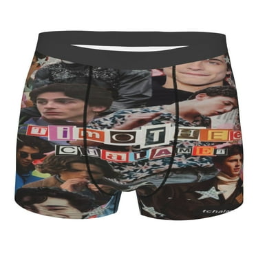 Mens Timothee Chalamet Boxer Briefs for Men Breathable Underwear Ride-Up Underpants