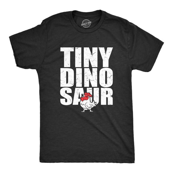 Mens Tiny Dinosaur T Shirt Funny Small Chicken Rooster Joke Tee for Guys Graphic Tees