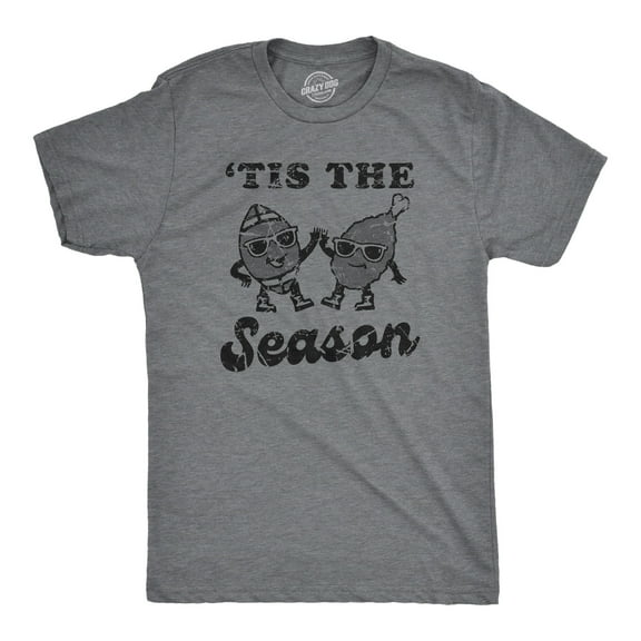 Mens Tis The Season T Shirt Funny Thanksgiving Turkey Football Lovers Tee for Guys Graphic Tees