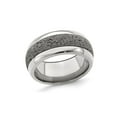 thumbnail image 1 of Gem & Harmony Mens Titanium 10mm Pattern Band Ring with Grey Crete for Men, 1 of 5
